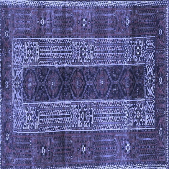 Ahgly Company Indoor Square Persian Blue Traditional Area Rugs, 4' Square