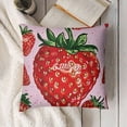 thumbnail image 3 of Fruit Hand Drawn Cute Pink Fruit Pillow Covers Pillowcases Home Decor Bed Couch Sofa Office Living Room Cushion, 3 of 5