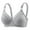 Gray, variant on Womens Wireless Bra Cup Solid Color Ribbed Back Closure Thin Breathable Comfortable Bra