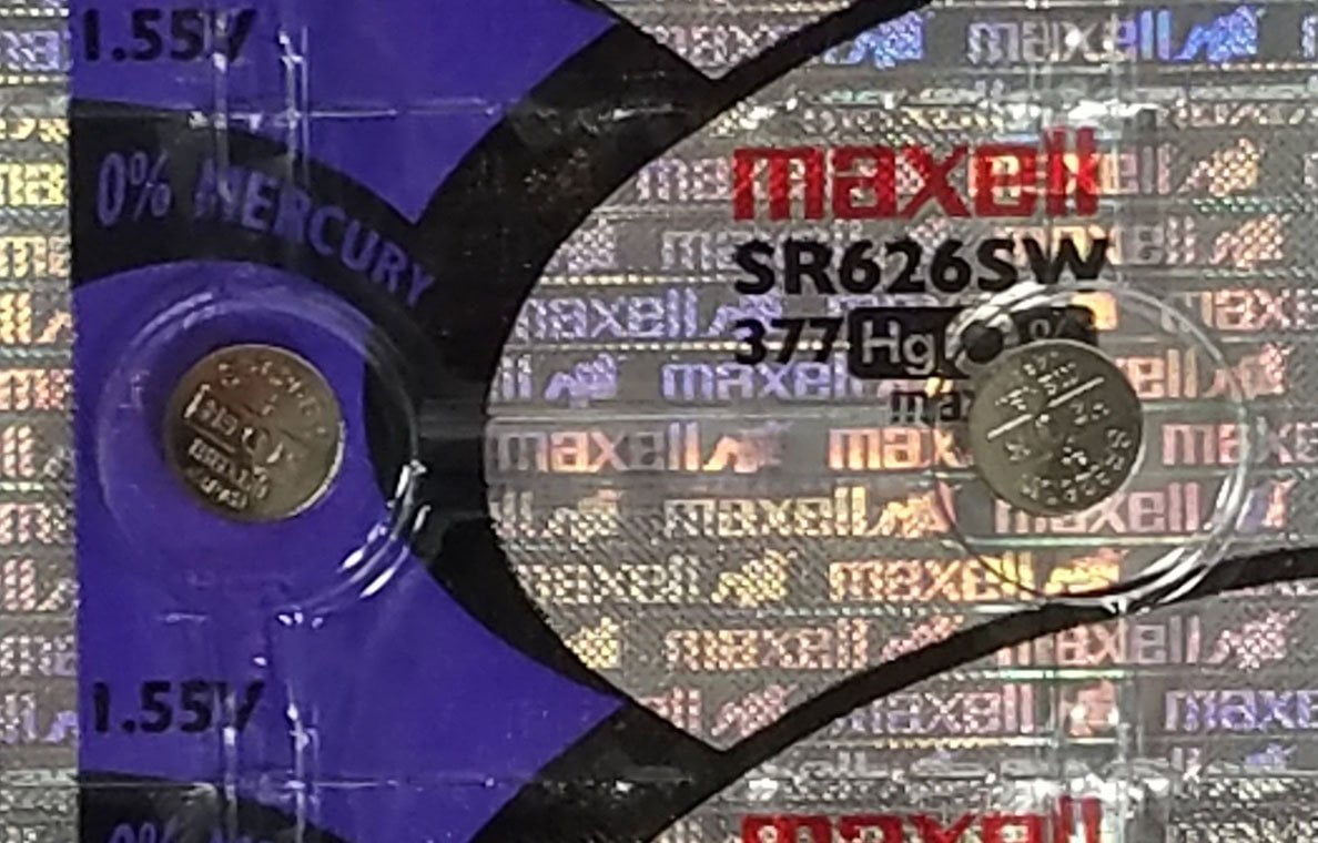 2 x MAXELL SR626SW 377 1.55v Silver Oxide Button Cell Watch Battery - Official Genuine Maxell