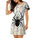 thumbnail image 2 of Fotbe Spiders On The Web 1 Bata de Dormir para Mujer con Estampado, Camisón de Algodón de Manga Corta, Ropa de Dormir Casual, 2 of 6
