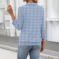 thumbnail image 7 of Womens 3/4 Sleeve Polo Shirts Collared V Neck Business Blouses Banded Bottom Casual Tops Royal Blue M, 7 of 7