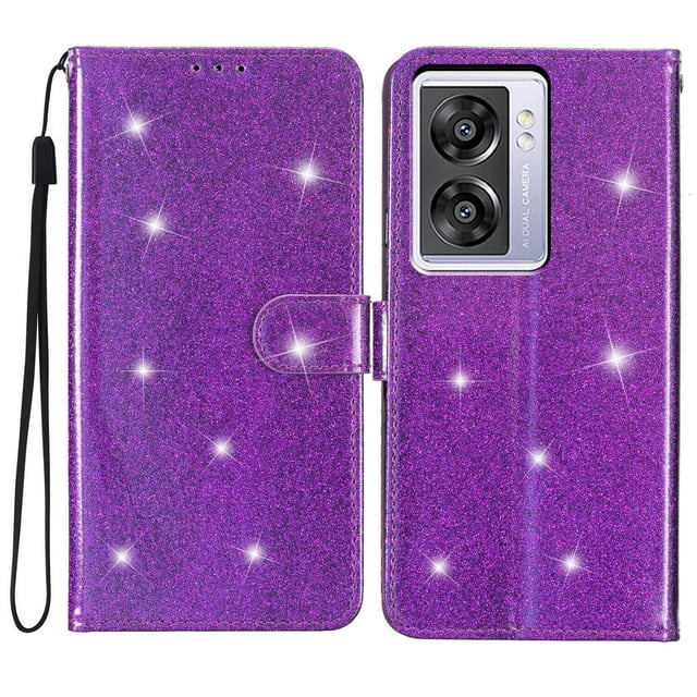 Compatible avec OnePlus Nord N300 Étui Portefeuille Pailleté avec Poche pour Carte et Couverture Rabattable