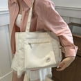 thumbnail image 2 of Minnieouse Bolso de viaje de gran capacidad, bolso de lona de alta resistencia con múltiples cremalleras para el trabajo de las mujeres Bolsas de mensajero y de hombro Blanco, 2 of 6