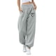 thumbnail image 1 of Gibobby pantalones de mujer Pantalones casuales estampados para mujer, deportivos, cintura cerrada, con cordones, cintura elástica, pantalones de pie pequeño, pantalones de chándal (Gris, M), 1 of 4