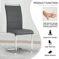 thumbnail image 3 of Dining Chairs Set of 2, PU Faux Leather Side Chair with High Back and U-Shaped Metal Legs, Upholstered Kitchen Chair, Modern Armless Chairs for Dining Room, Kitchen, Restaurant, Gray, 3 of 7