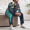 thumbnail image 7 of Naloa Cartoon Art Skull Men’s Pajamas Set - Long Sleeve Button Down Sleep Shirt and Pajama Bottoms Sleepwear Set-XX-Large, 7 of 7