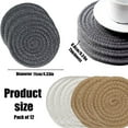 thumbnail image 2 of 12 Pcs Absorbent Coasters for Drinks, 4.3"/11 cm Heat Resistant Coasters for Coffee Table, Minimalist Woven Cups Coasters for Home Decor Office Dining Desk Tabletop Protection, 2 of 8
