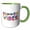 Green/White, variant on 3drose, Colorful Decorative Text Summer Vibes. Cheerful Gifts for Anyone, 11oz Two-tone Black Mug