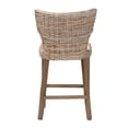 thumbnail image 4 of bali & pari Enver Bohemian Gray Kubu Rattan and Mahogany Wood Counter Stool, 4 of 10