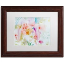 Trademark Fine Art "Flower Dreams" Canvas Art by Sheila Golden, White Mat, Wood Frame