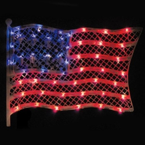 See All Holiday & Seasonal Items U.S. Flag Window Decoration 50 Lights