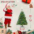 thumbnail image 2 of CAPHAUS 4.5 Feet Premium Full Artificial Pre-lit Christmas Tree w/ 398 Branch Tips Pre-Hinged & Foldable Stand, 200 LED Lights, Holiday Fake Xmas Tree w/ Pinecones, Berries for Indoor Decoration, 2 of 9