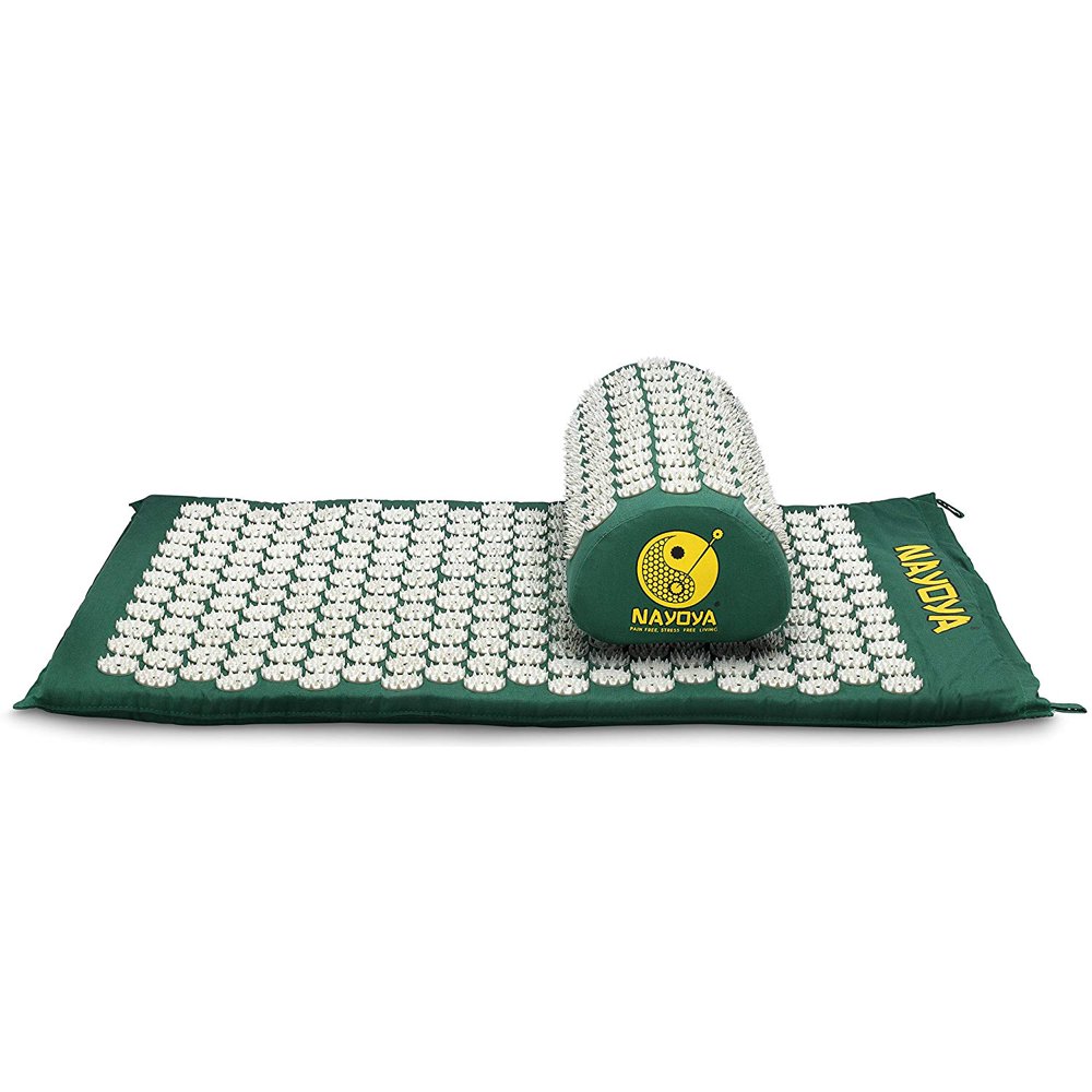 Nayoya Back and Neck Pain Relief Acupressure Mat and Pillow Set