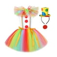 thumbnail image 4 of Sleeveless Kid Girls Clown Costume with Top Hat Headband for Carnival Breathable Size L, 4 of 7