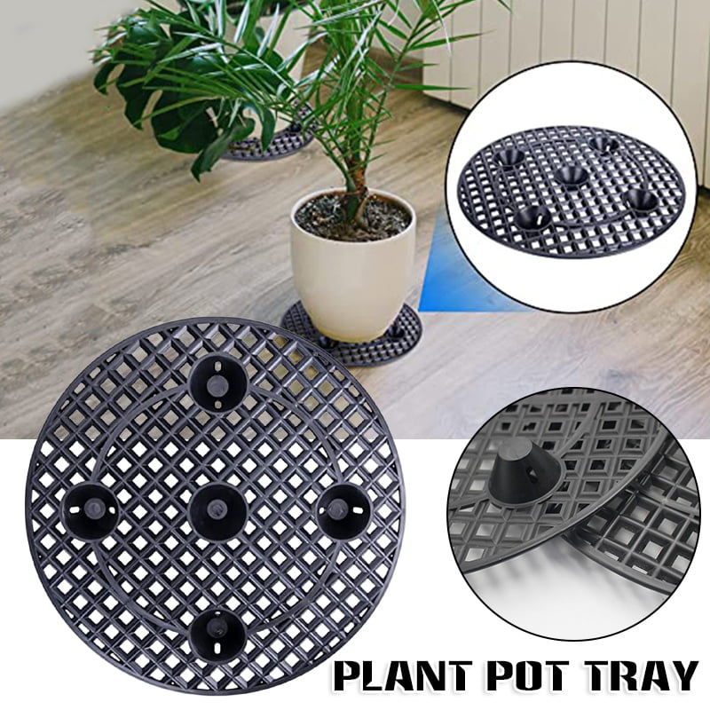 2pcs Useful Durable Removable Universal Wheel Simple Flower Pot Trays for Garden 