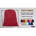 thumbnail image 2 of Drawstring Durable Backpack Non-Woven - Sports Back Pack Perfect For Training and Gym - Strong 80 GSM Polypropylene Material - 24 inches Rope String - Burgundy - 10 Pack, 2 of 5
