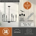 thumbnail image 4 of Belden 6 Light Black Contemporary Chandelier Candelabra, 4 of 11