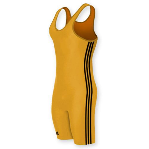 wijk verlichten sterk adidas aS102s Lycra 3 Stripe Wrestling Singlet -:Athletic Gold/Black - S -  Walmart.com