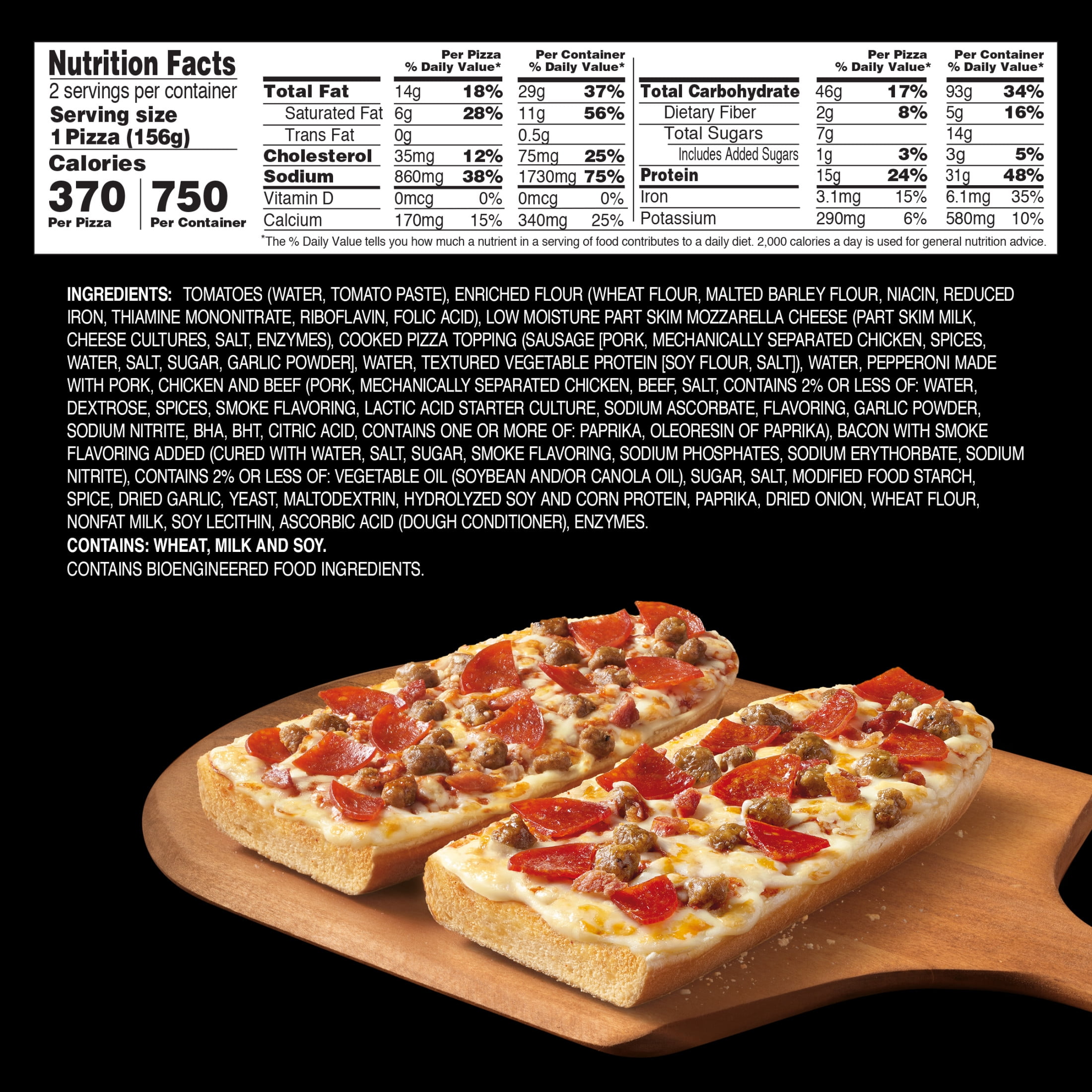 Red Baron 3 Meat French Bread Frozen Personal Pizza, 11.01 oz 2 Pack