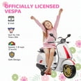 thumbnail image 6 of Kids Bikes Qaba Vespa Licensed Electric Motorcycle for Kids, 6V Toddler Motorcycle, Battery-Operated Motorbike for Kids with Music, FM Radio, Headlight, Single Button Start for 3-6 Years, White,Kids, 6 of 10