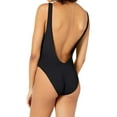 thumbnail image 2 of The Bikini Lab Womens Swimwear Large Bow Tie Low Back One Piece   Black L, 2 of 3