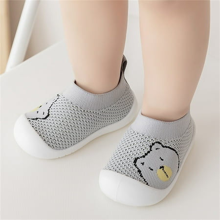 

TOWED22 Christmas Slippers For Kids Toddler Kids Baby Boys Girls Shoes Cute Cartoon Animals Breathable Mesh Top Grey