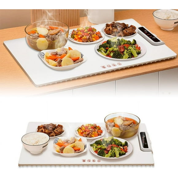 Electric Warming Tray with Adjustable Temperature, 2024 New Upgrade Electric Heating Tray, Foldable Food Warmer Fast Heating, Electric Warming Hot Plate Trays for Buffets Party to Keep Food Warm