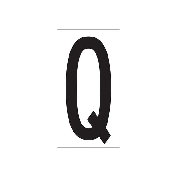 Box Partners Vinyl Warehouse Letter Labels "Q" 3 1/2" Black/White 50/Case DL9310Q