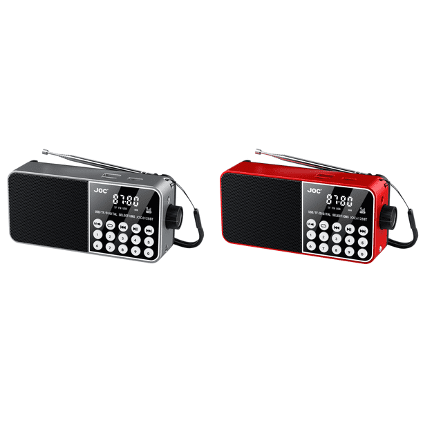 Radio Banda Completa Pantalla Digital LED Mini MP3 Portátil para Personas Mayores (gris)