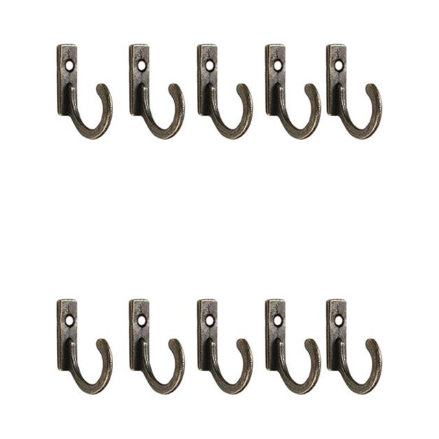 Yuarrent Ganchos de pared Vintage Estante firme Conveniente Amplia aplicación Heavy Duty Usable Llaves Perchas Abrigos Sombrero Ropa Decorativa Almacenamiento y organización del hogar Bronce 10 piezas