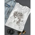 thumbnail image 3 of Beautiful Woman & Flowers Wreath T-Shirt Women -Image by Shutterstock, Female Large, 3 of 4