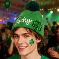 thumbnail image 5 of St. Patrick’s Day Irish Embroidered Green Beanie, Soft Acrylic Knit Warm Winter Hat with Pattern, One Size for Men & Women, Ideal for Parades, Holiday Celebration & Daily Wear, 9.8*8.7in, Green, 5 of 6
