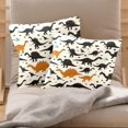 thumbnail image 2 of Pack of 2 Animal Dinosaur Silhouettes Pattern Throw Pillow Covers 20x20 Inch, Square Farmhouse Pillowcase, Velvet Cushion Case for Sofa Bedroom Home Decor, 2 of 7