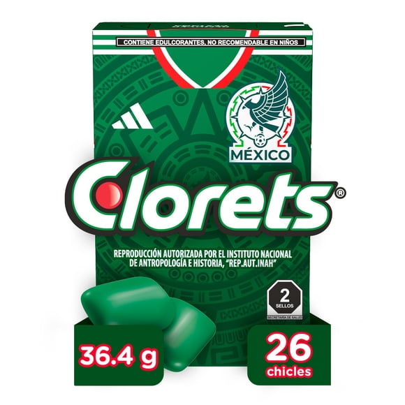 Goma de mascar Clorets sabor menta 36.4 g