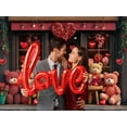 thumbnail image 2 of 6 x 4 ft Valentine's Store Backdrop, Red Valentine's Day Rose Flower Shop Store Backdrop, Romantic Love Heart Cute Bear Background Valentine's Party Photo Studio Props Banner, 2 of 5