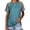 Blue green, variant on Short Sleeved Summer Women Patchwork Color Block Raglan Shirt Tops