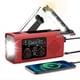 thumbnail image 2 of Radio Meteorológico de Emergencia, Radio de Alerta Meteorológica de 2000 MAh con Carga Solar, Manivela y Carga USB, Radio AM/FM Roja, 2 of 5