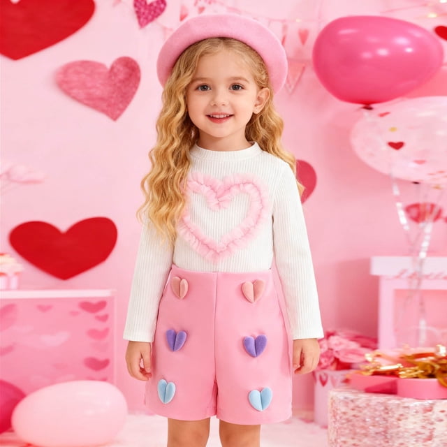 Conjuntos de blusas y camisas de cuello redondo y manga corta para niños, pantalones cortos de manga larga con tiras en las axilas, conjunto de boina de 3 piezas, pantalones cortos con cuentas de flor