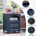 thumbnail image 6 of Joaxswe 3-Piece Coffee Table Set for Living Room, Side Table Set with Charging Station, Includes 1 Coffee Table and 2 End Tables, Navy Blue, 6 of 9