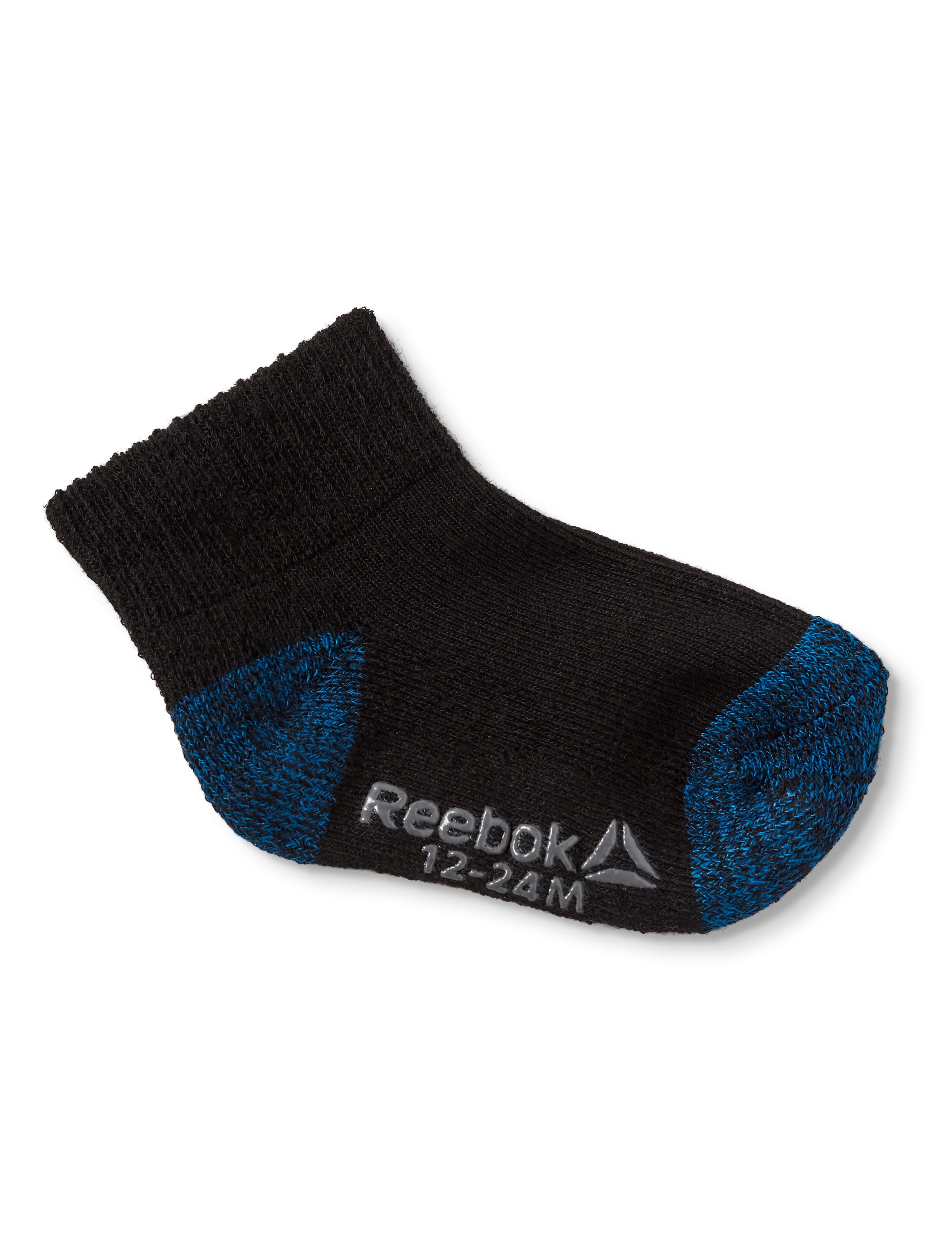 Reebok Baby Toddler Boy Socks with Gripper, 12-Pack
