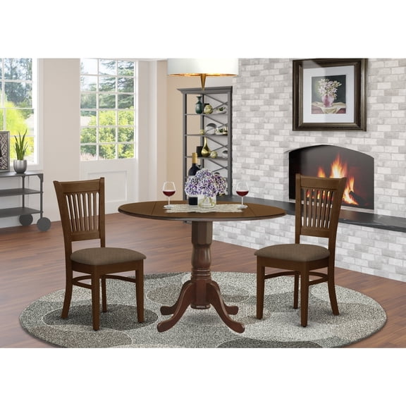 Round Kitchen Dining Table Set - 3 Piece Dinette Table & Chairs - Compact Small Table for Kitchen