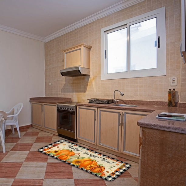 Felpudo de Halloween | Alfombra festiva para cocina y entrada | Alfombra absorbente antideslizante para suciedad y aceite | Alfombra acolchada gruesa para decoración del hogar y uso doméstico