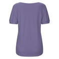 thumbnail image 3 of Vedolay Tops For Women Casual Elegant Womens Blouses and Tops Short Sleeve Chiffon Shirts and Tops,Purple XL, 3 of 4