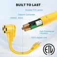 thumbnail image 4 of Kohree 50 amp to 110V Adapter RV Plug, 15 Amp Male to 50 Amp Female RV Power Adapter Cord 12", NEMA 5-15P to 14-50R RV Dogbone Electrical Adapter, 4 of 7