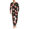 thumbnail image 3 of Renewold Marry Christmas Pajama Family Matching Set Long Sleeve Scoop Neck Santa Snowflake Sleepwear 2 PCS Men Casual Athletic Jogger Walking Outfits Size 2XL, 3 of 5