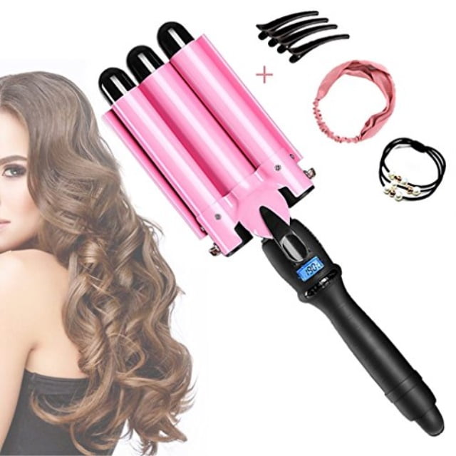 3 Barrel Tourmaline Wand Professional Large Beach Wave Curling Iron
