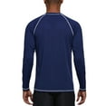 thumbnail image 3 of Tyhengta Men's Long Sleeve Swim Shirts Rashguard UPF 50+ UV Sun Protection Shirt Athletic Workout Running Hiking T-Shirt Swimwear NavyBlue L, 3 of 7