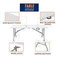 thumbnail image 4 of 8ft Folding Table - Heavy Duty Portable Plastic Table w/Handle & Lock, 4 of 7
