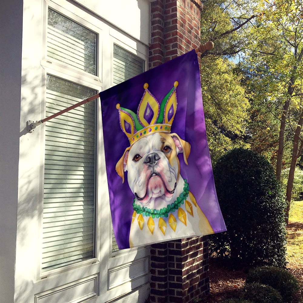 American Bulldog King of Mardi Gras House Flag 28 in x 40 in